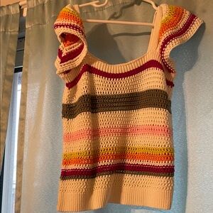 Colorful Striped Kids Crochet Top